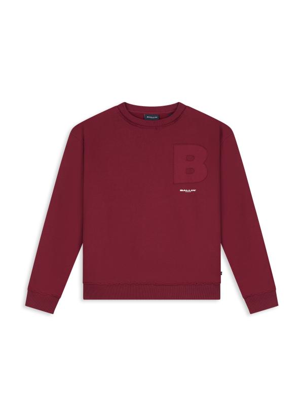Ballin_sweater_Raw_Logo_Bordeaux_rood_Ballin