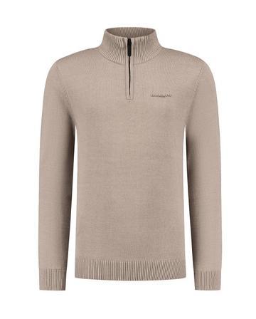 Ballin_trui_half_zip_Taupe_Ballin