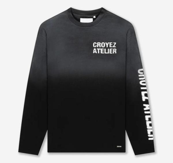 Croyez_T_shirt_LS_Sprayed_Zwart_Croyez