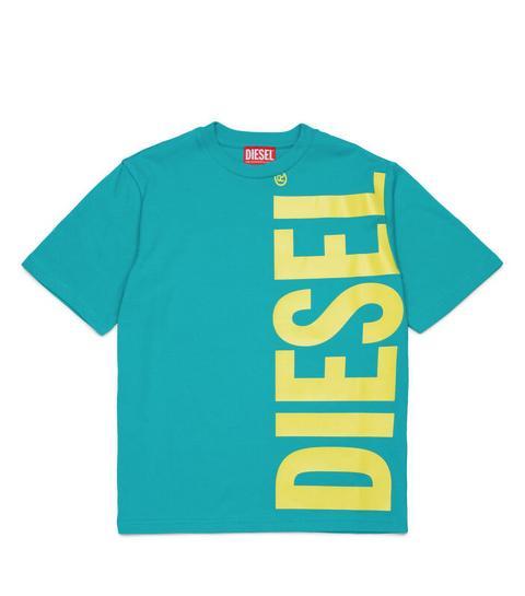 Diesel_T_shirt_groot_logo_Turquoise_Diesel