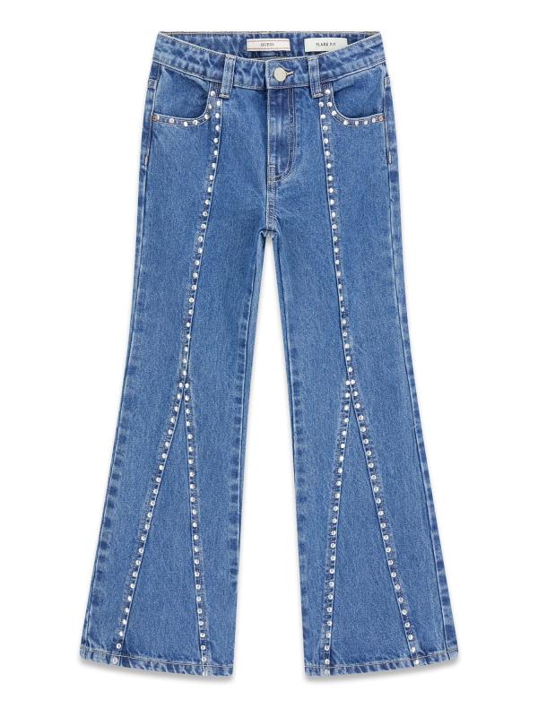 Guess_flare_jeans_studs_Indigo_blauw_Guess