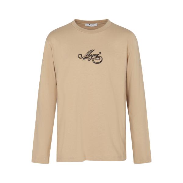 MSGM_T_shirt_LS_Zand_MSGM