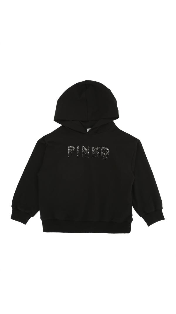 Pinko_hoodie_met_strass_Zwart_Pinko