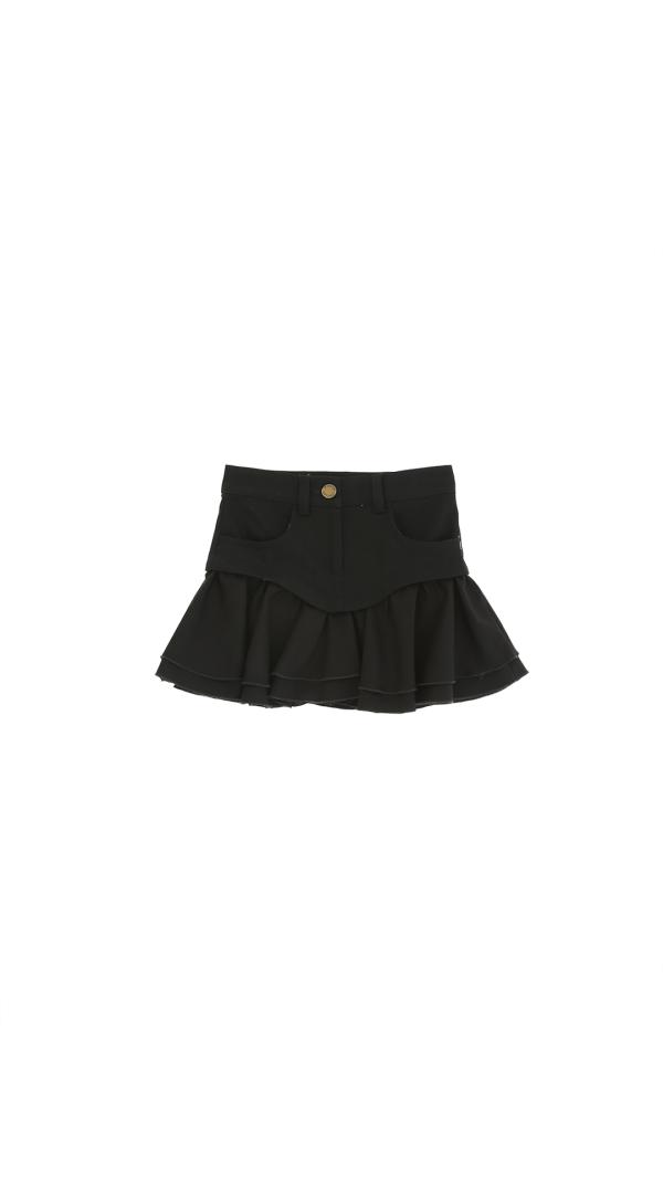 Pinko_rok_met_ruffels_Zwart_Pinko