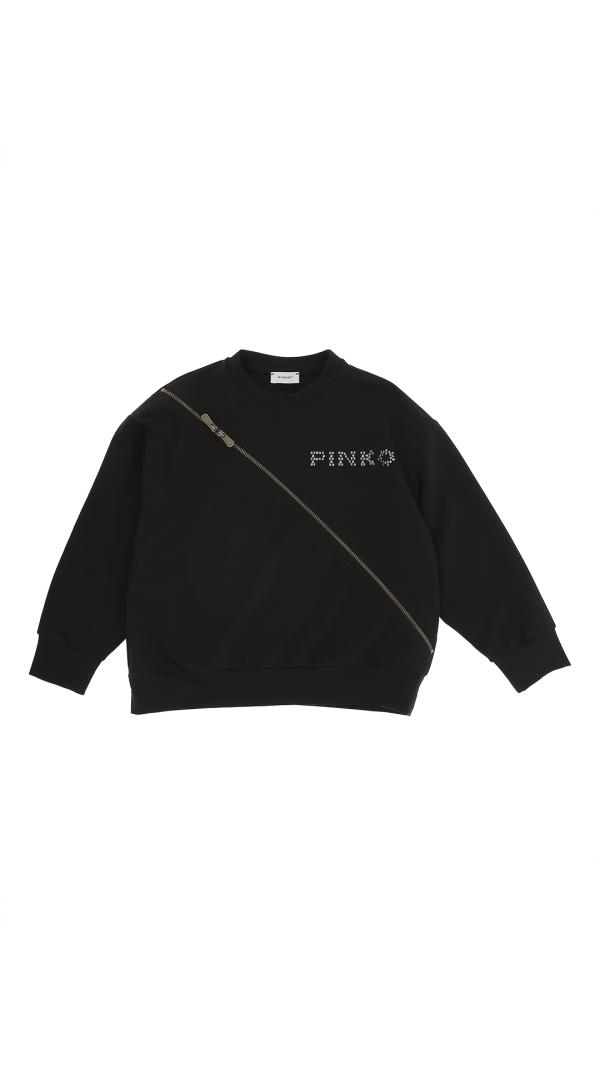 Pinko_sweater_met_rits_decoratie_Zwart_Pinko
