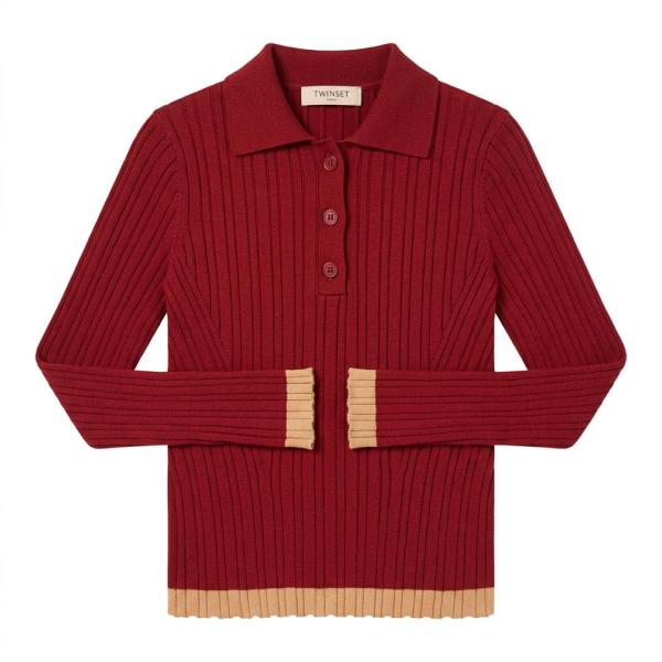 Twinset_polo_trui_Rood_Twinset