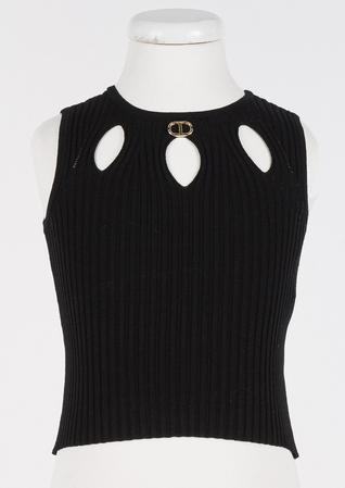 Twinset_top_gebreid_Zwart_Twinset