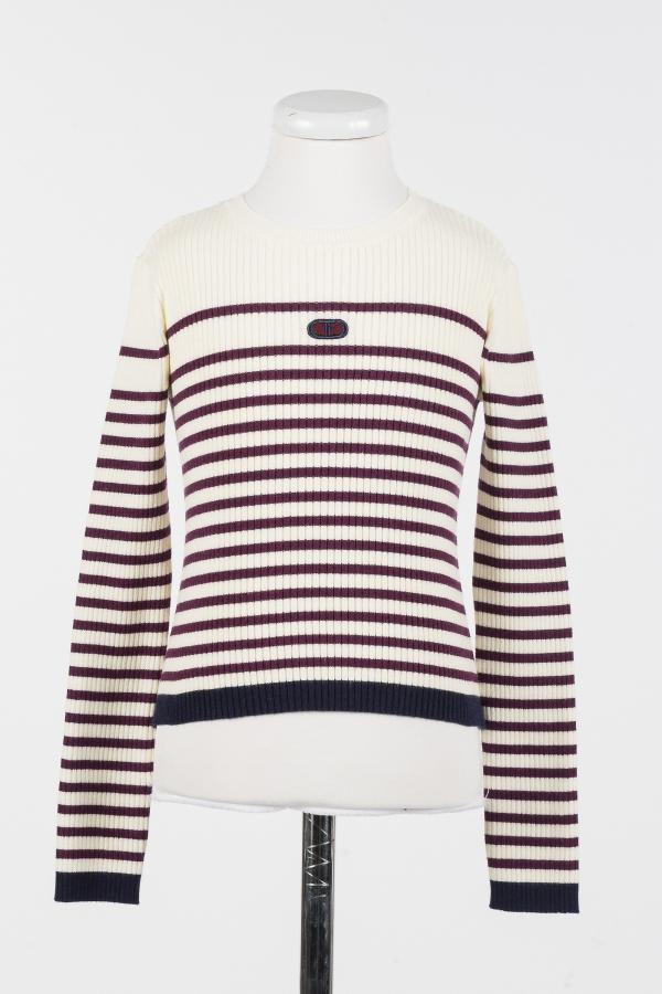 Twinset_trui_streep_off_white_Twinset