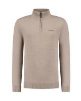 Ballin_trui_half_zip_Taupe_Ballin