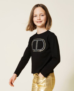 Twinset_shirt_met_logo_Zwart_Twinset