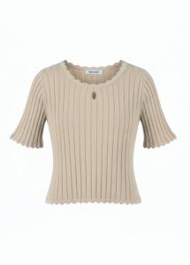 Twinset_trui_korte_mouw_Zand_Twinset